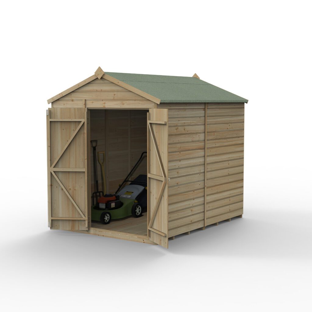 Beckwood 6×8 Apex Shed – No Windows – Double Door 5013053197097 2